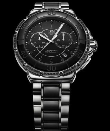 Detailed Review With The Replica Tag Heuer F1 Lady Ceramic Black Diamonds Chronograph