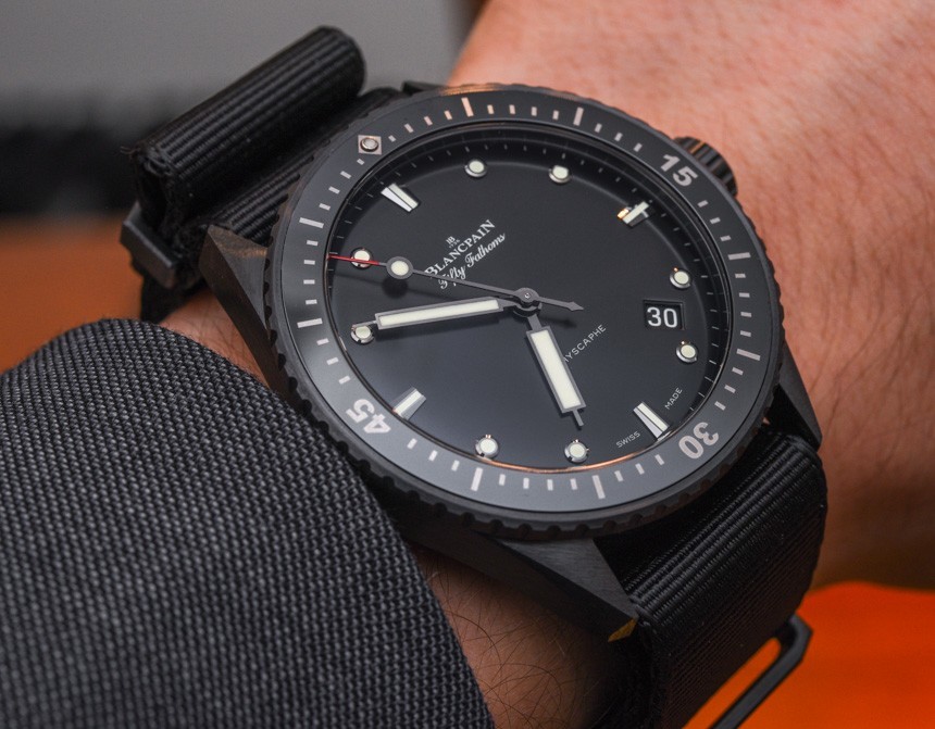 Review 2015 Replica Blancpain Fifty Fathoms Bathyscaphe Watch In Ceramic Hands-On