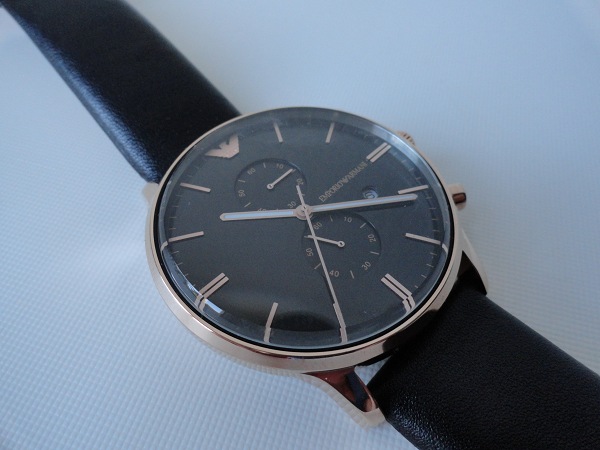 Presenting The Armani With Black Leather Strap Watches